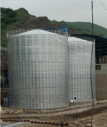 普格粮食钢板仓的安装全过程不用热焊接